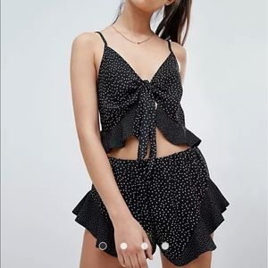 ASOS polka dot short set size 6 nwot